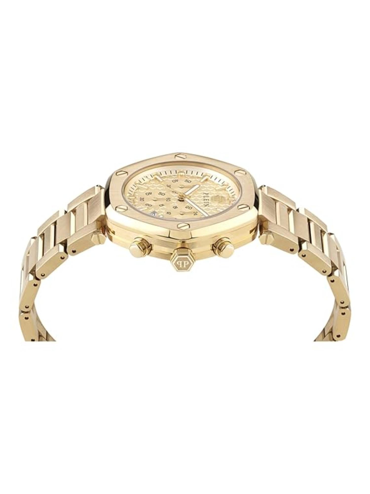 Philipp Plein Men 42 mm Size Gold Dial Analog Watch PWZBA0523