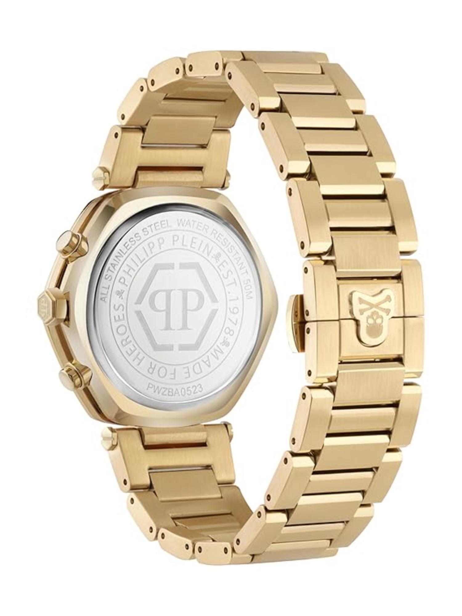 Philipp Plein Men 42 mm Size Gold Dial Analog Watch PWZBA0523