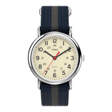 Timex watch with a blue strap on a white background