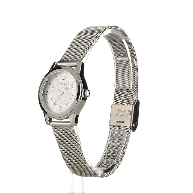 Timex Stainless Steel Women's Main Street Modern Minis Silver-Tone Analog Watch T2P4579J