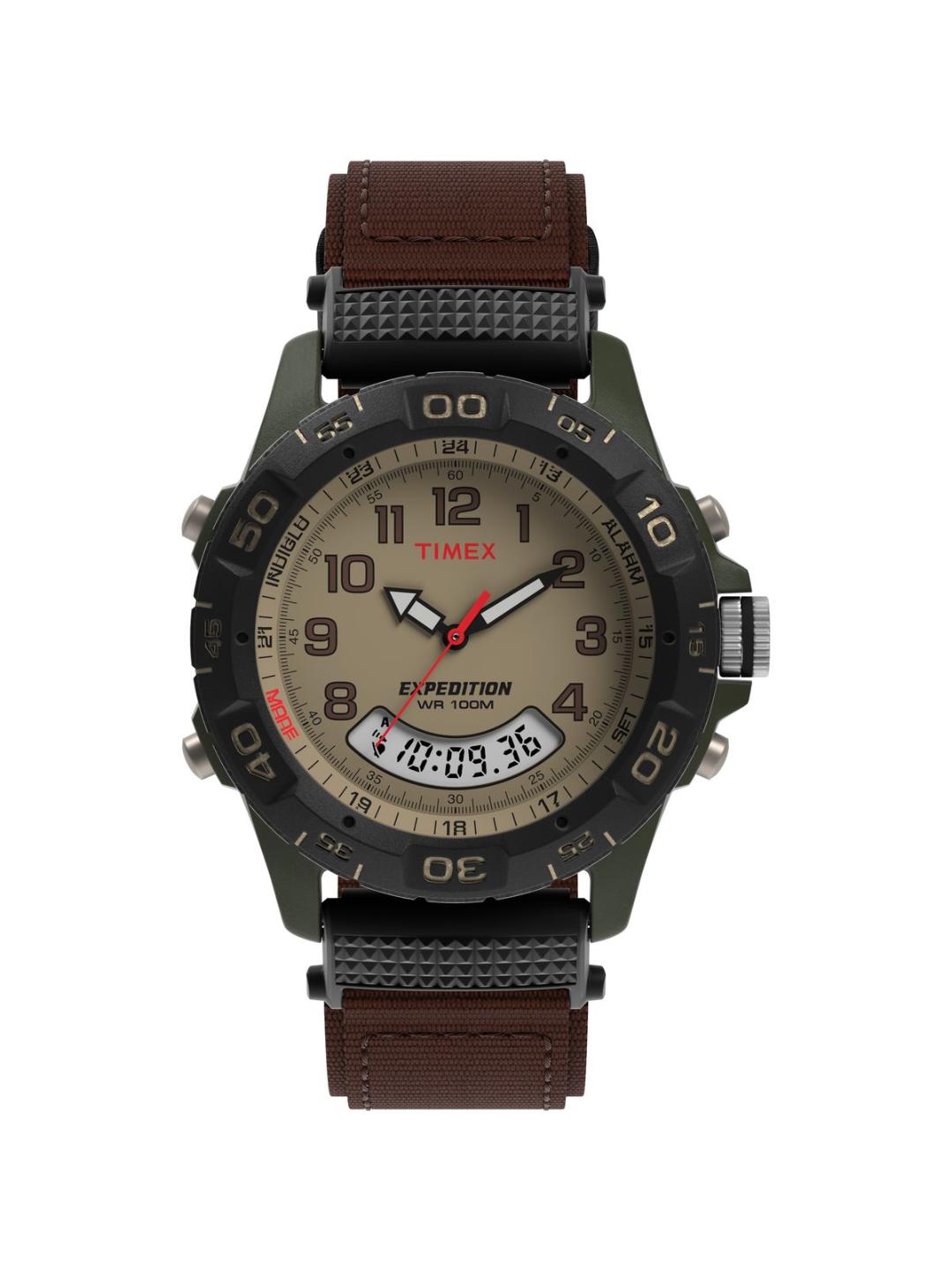 Timex Expedition 39 mm Tan Dial Men Ani-Digi Watch T45181