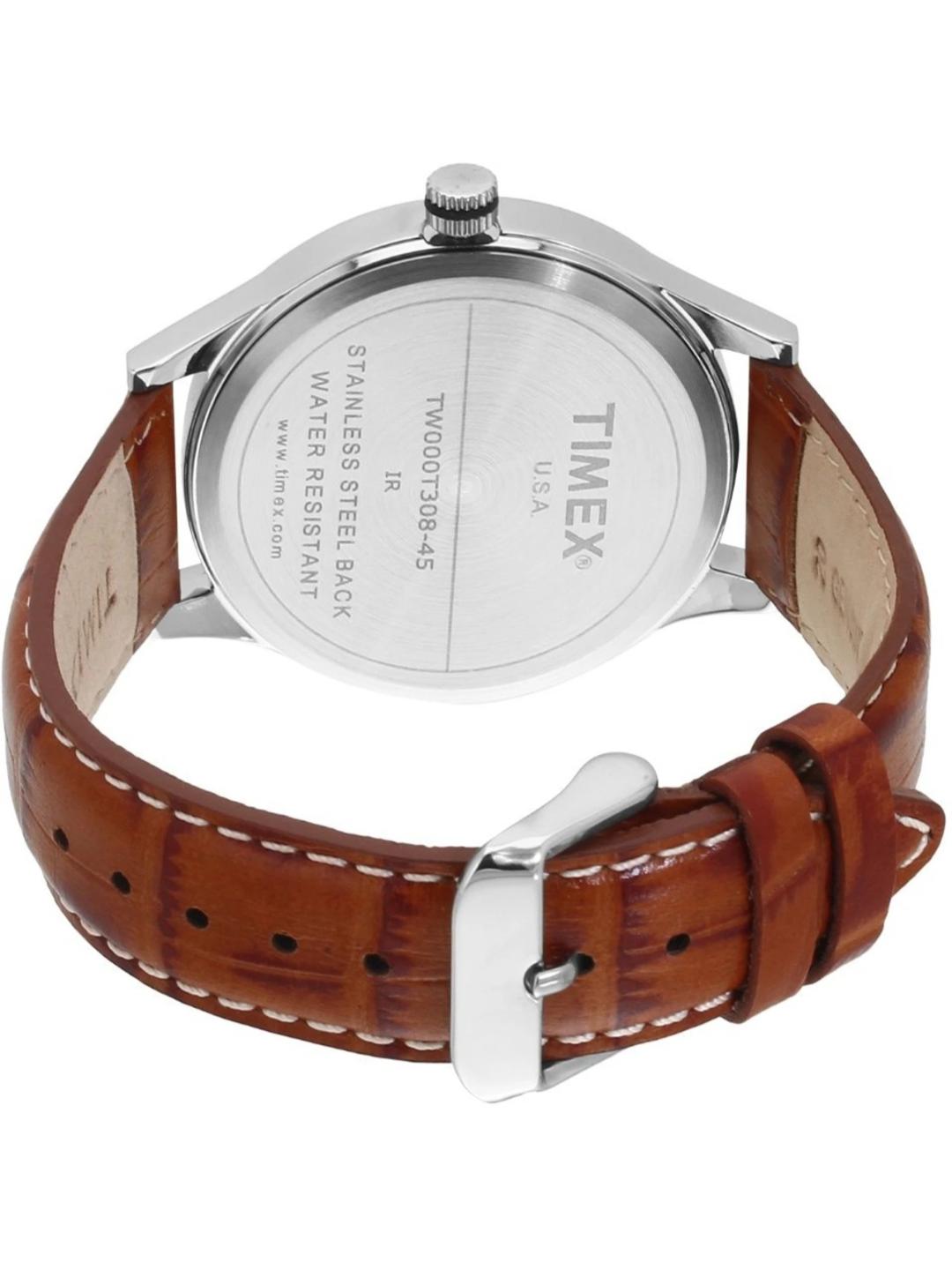 Timex Fashion 43mm Silver Dial Analog Men Watch TW000T308