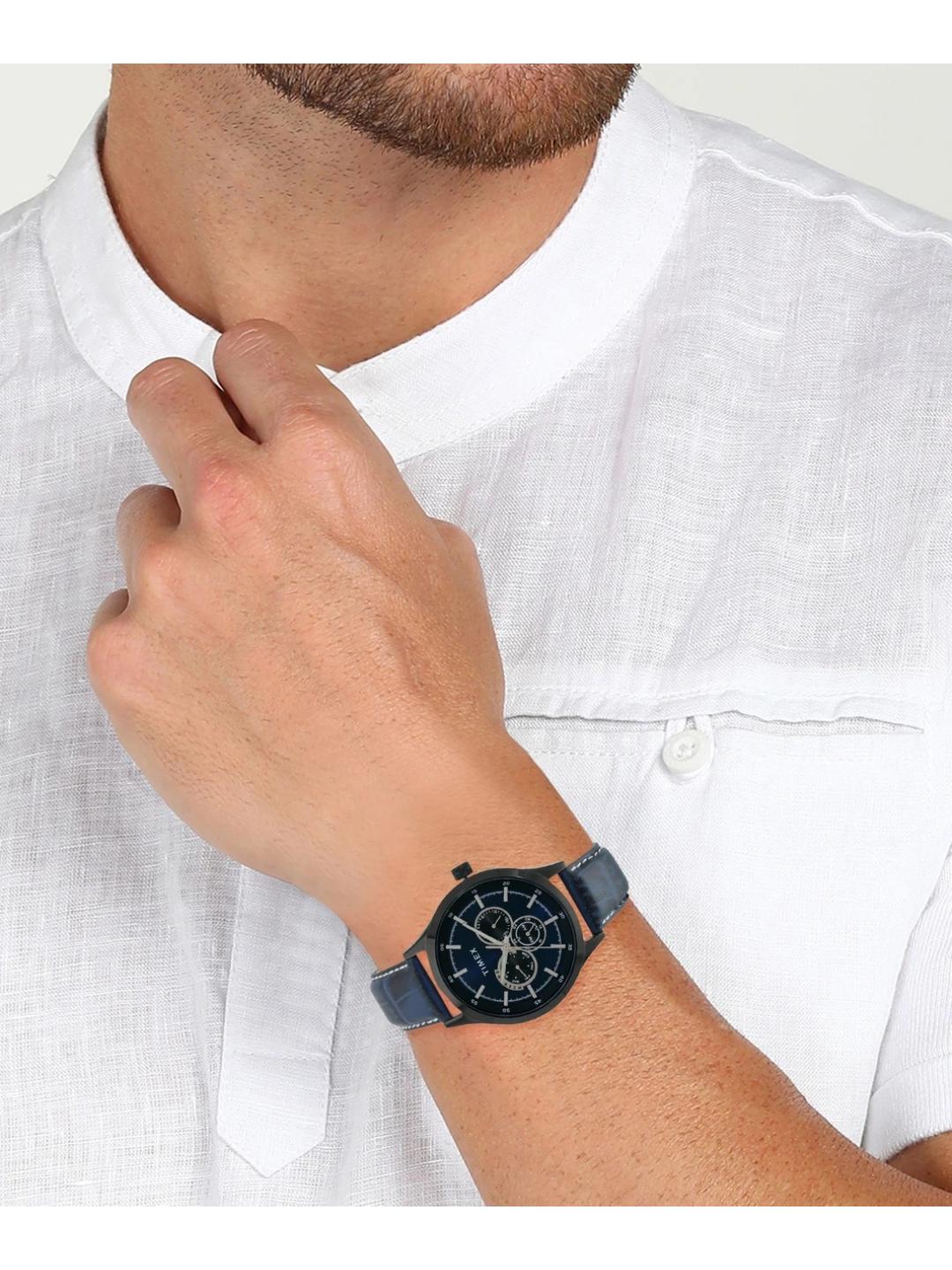 Timex Fashion 43mm Blue Dial Analog Men Watch TW000T312