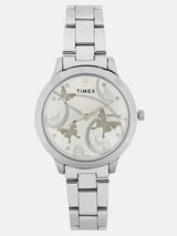 Timex 32 mm Silver Toned Dial Women Watch TW000T606