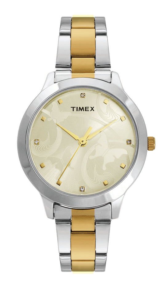Timex Champagne Dial Women Analog Watch - TW000T608