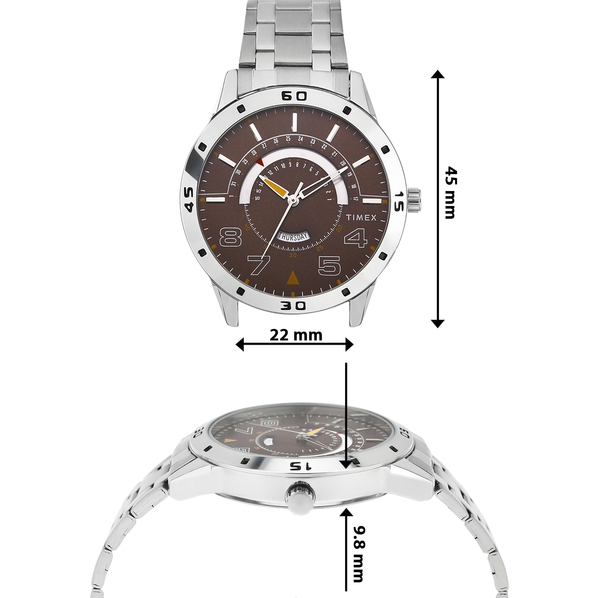 Timex 30 mm Analog Brown Dial Men Watch TW000U906