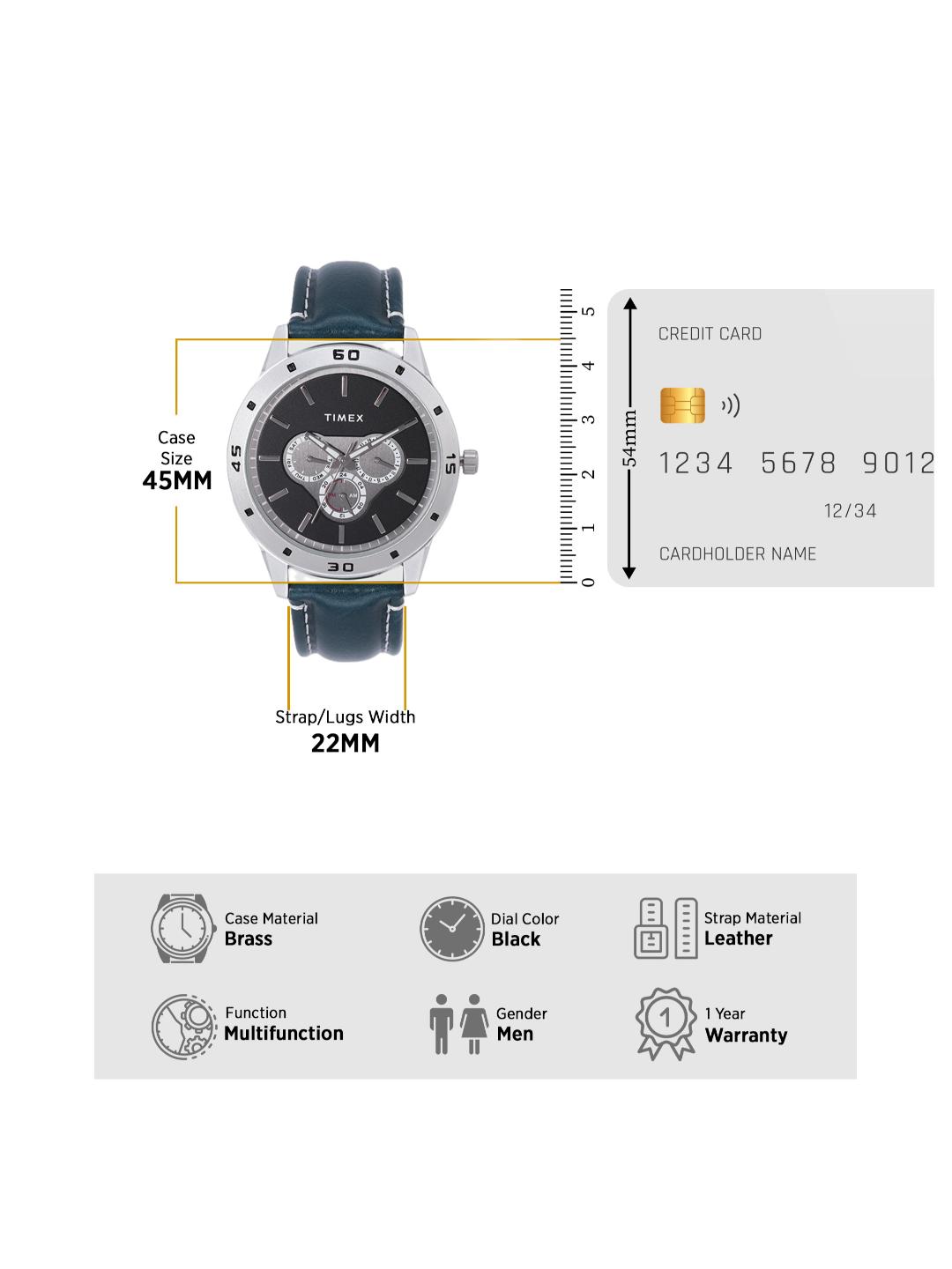 Timex Fashion 45mm Black Dial Analog Men Watch TW000U912