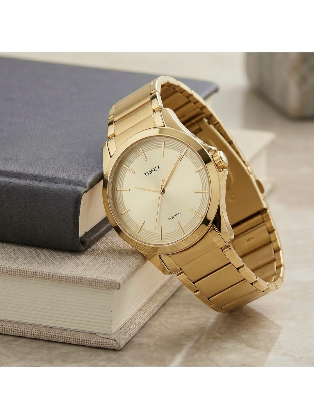 Timex Classics 44mm Champagne Dial Analog Men Watch TW000X106