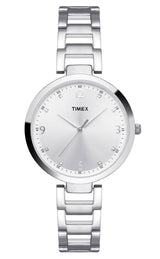 Timex 35 mm Silver Dial Women Analog Watch TW000X202