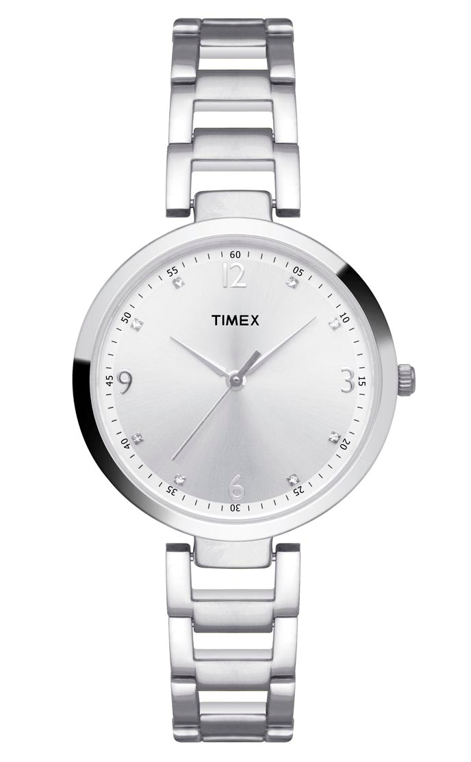 Timex 35 mm Silver Dial Women Analog Watch TW000X202