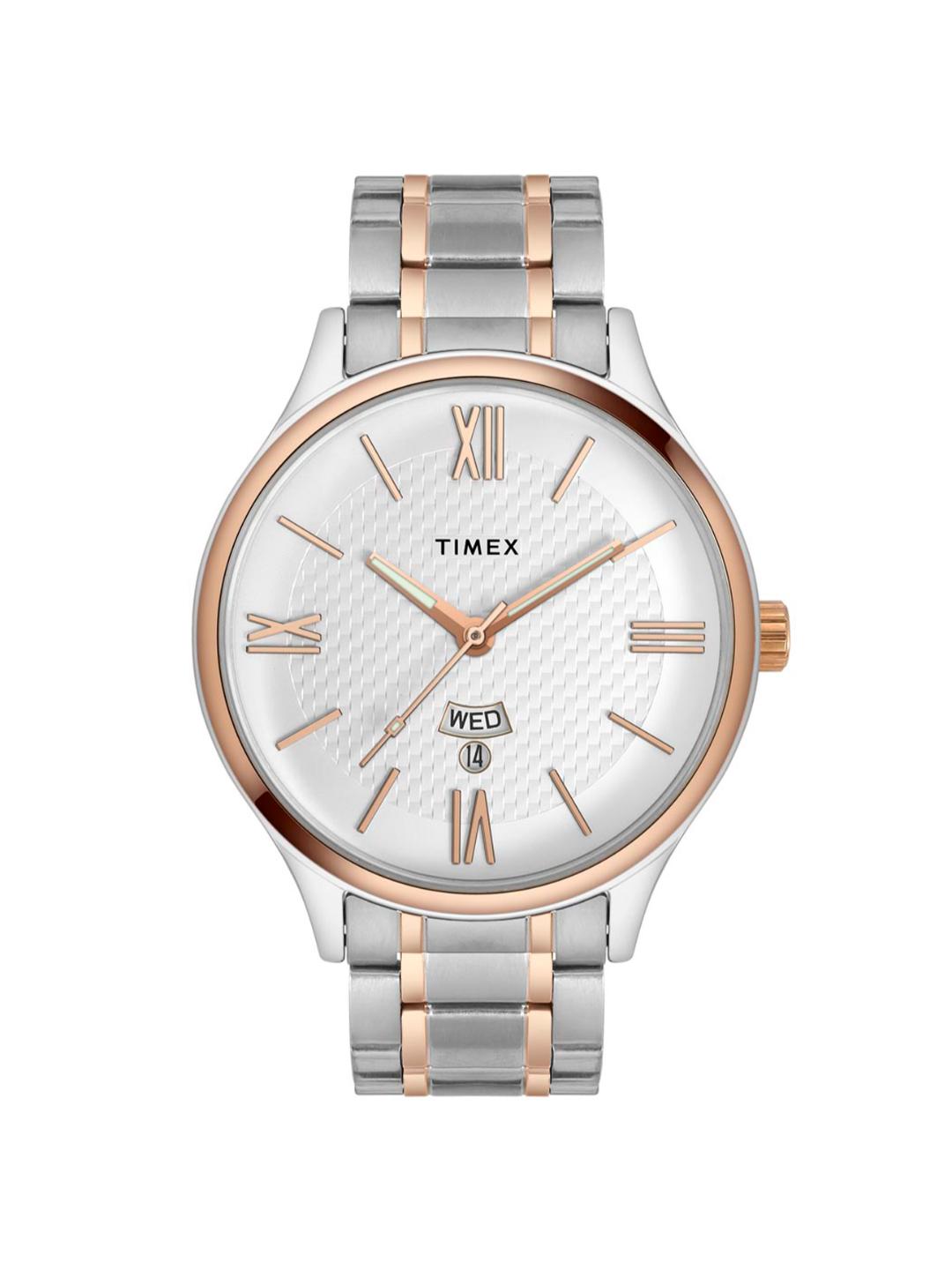 Timex Empera 43mm Silver Dial Analog Pair Watch TW00PR285