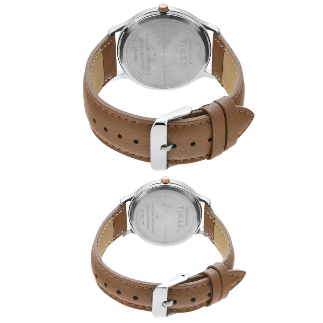 Timex 32 mm Classics Grey Dial Analog Unisex Pair Watch TW00PR300