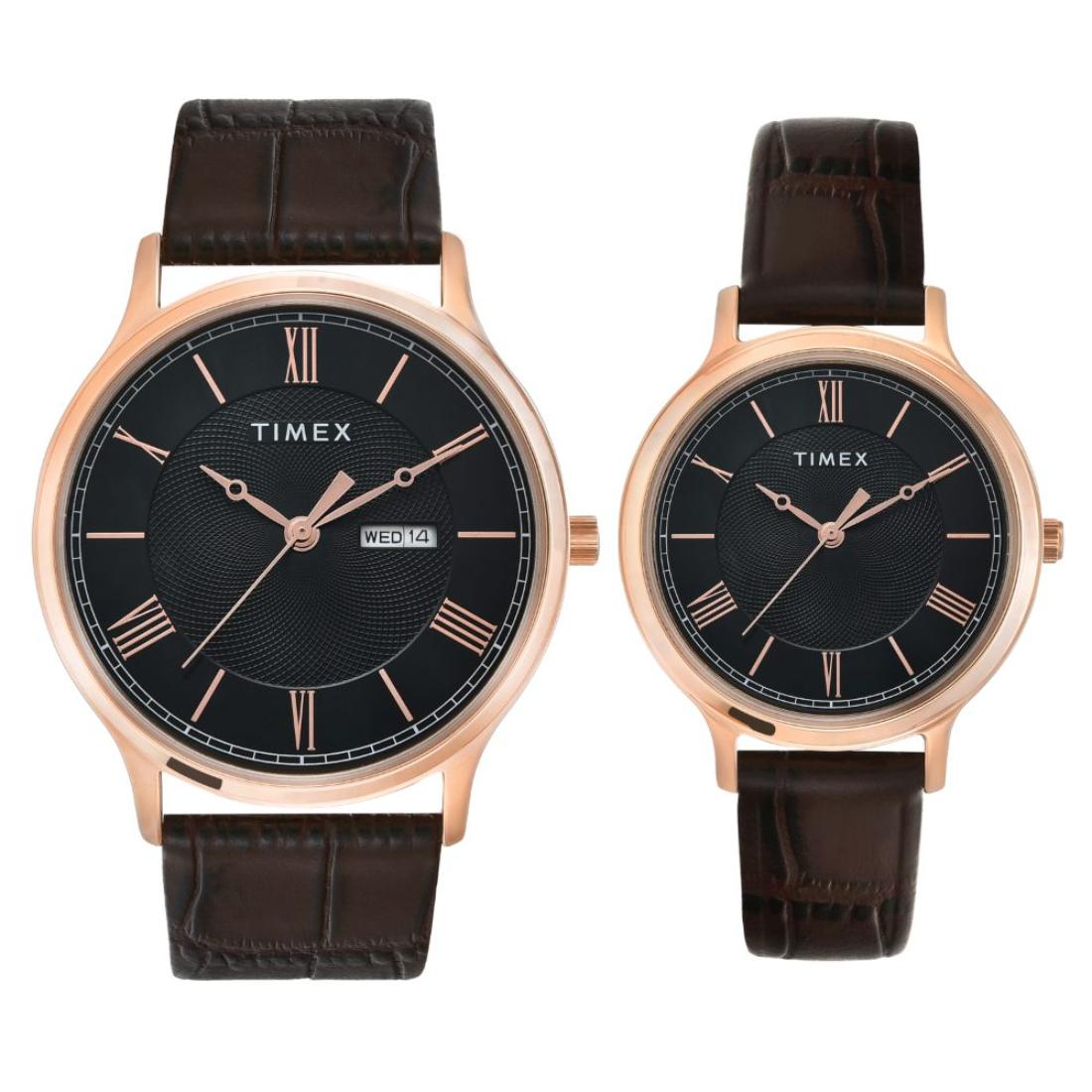 Timex 32 mm Classics Black Dial Analog Unisex Pair Watch TW00PR301