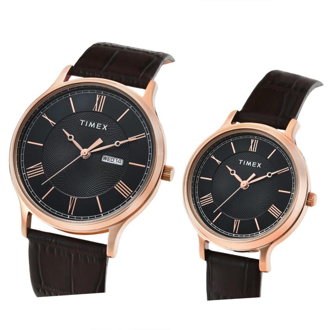 Timex 32 mm Classics Black Dial Analog Unisex Pair Watch TW00PR301
