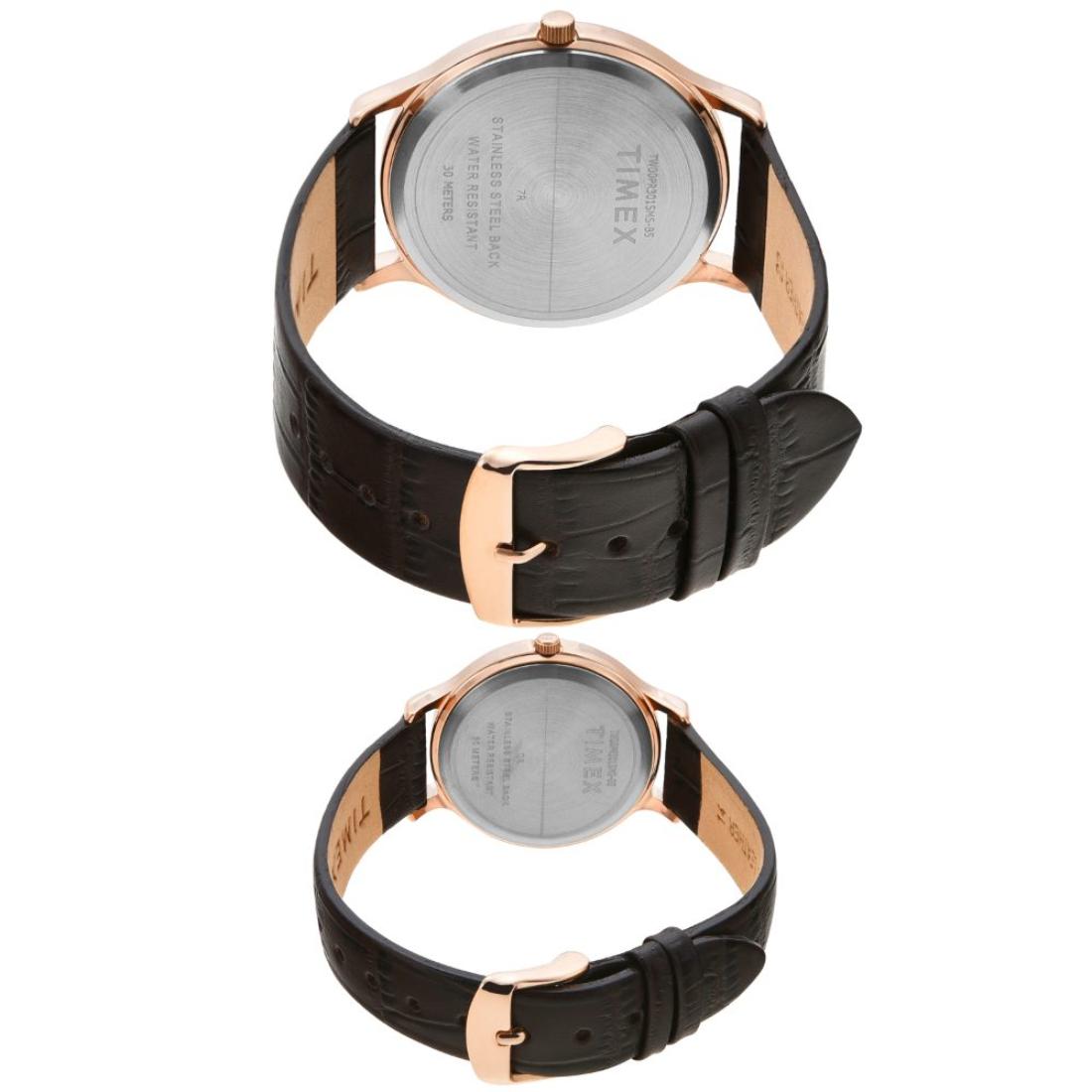 Timex 32 mm Classics Black Dial Analog Unisex Pair Watch TW00PR301