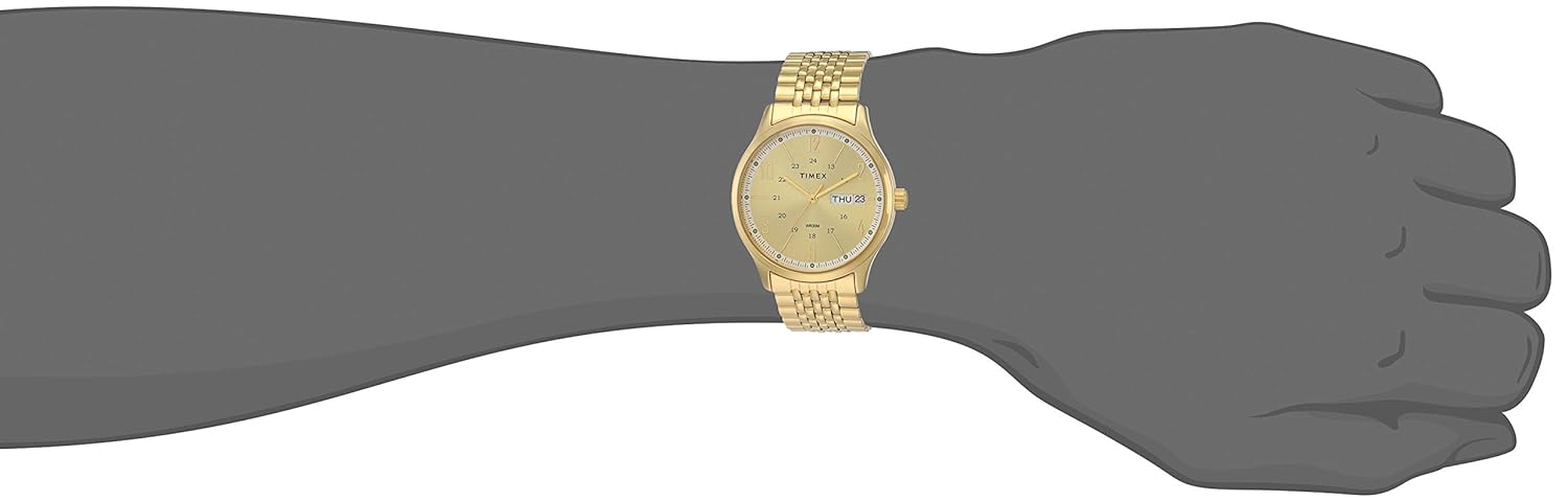 Timex 39 mm Gold Toned Dial Men Watch TW0TG6503