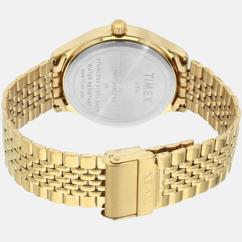 Timex 39 mm Gold Toned Dial Men Watch TW0TG6503