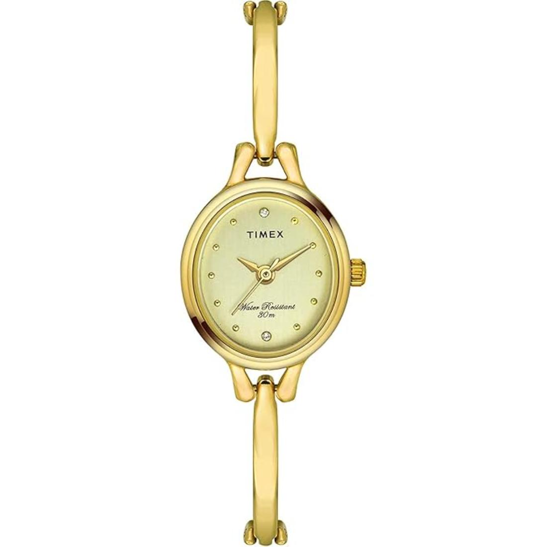 Timex Women 21 mm Size Gold Dial Analog Watch - TW0TL9311