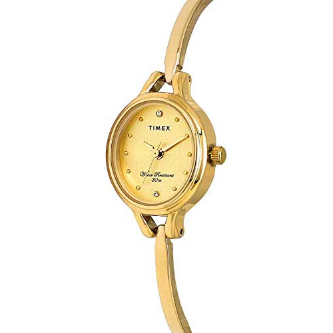 Timex Women 21 mm Size Gold Dial Analog Watch - TW0TL9311