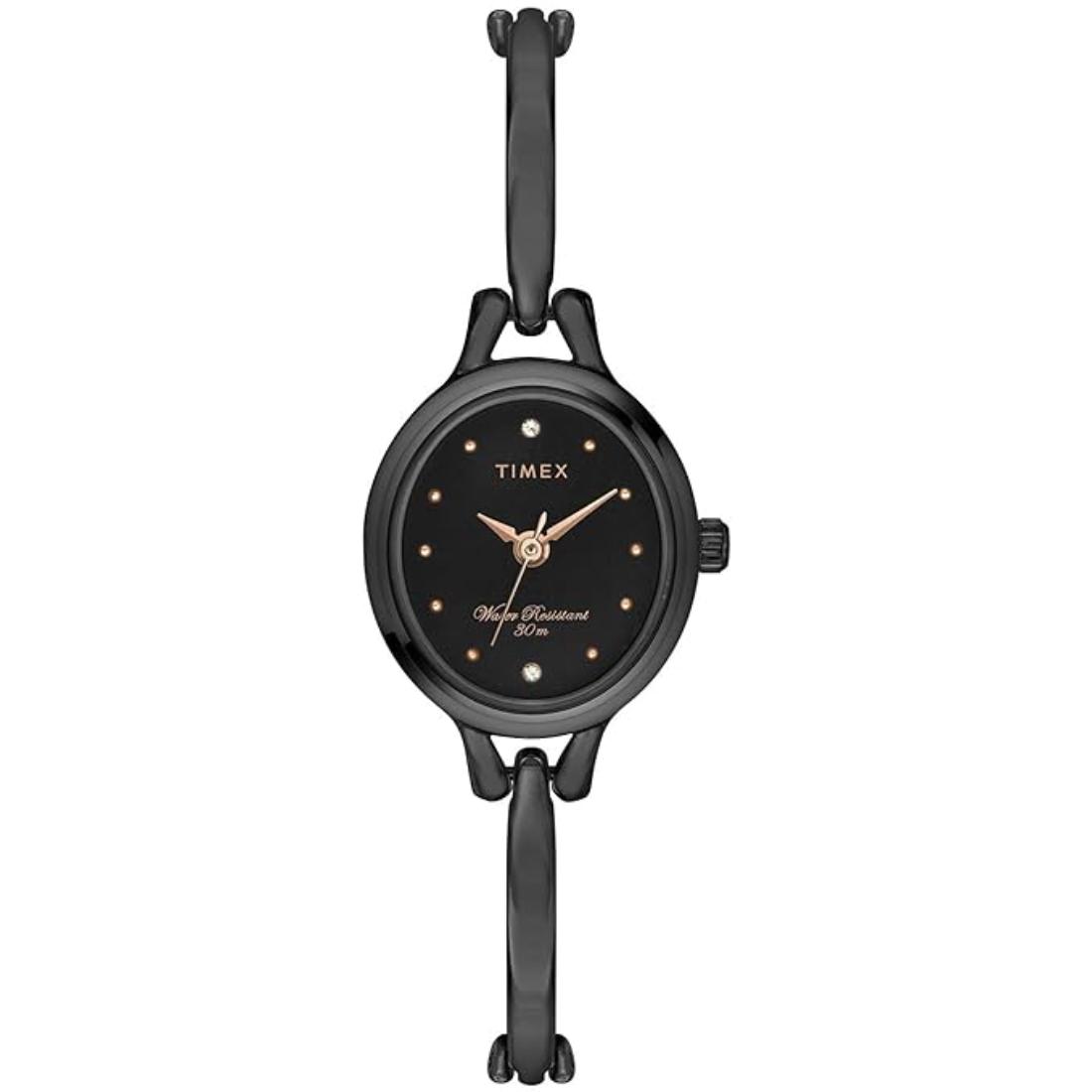 Timex Women 21 mm Size Black Dial Analog Watch TW0TL9314