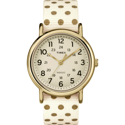 Timex Weekender 38 mm Cream Dial Women Watch- TW2P66100