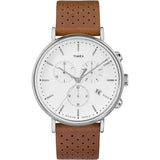 Timex Men 41 mm Size White Dial Leather Multifunctional Analog Watch TW2R26700