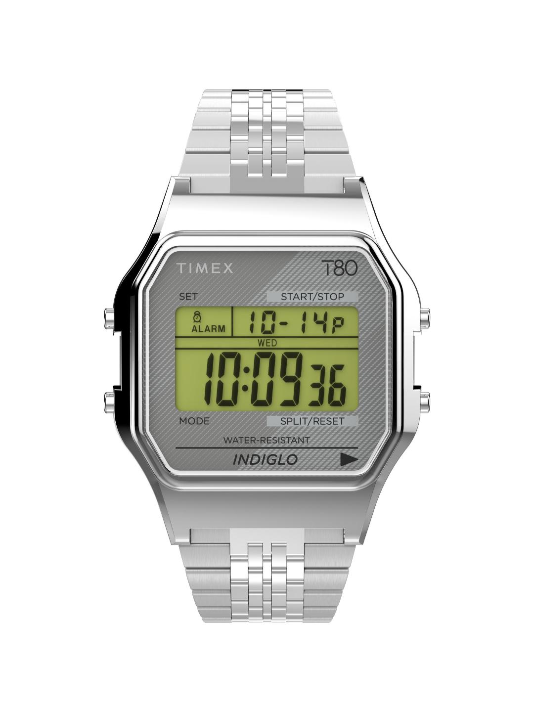 Timex 80 Unisex 34 mm Grey Dial Digital Watch TW2R79300