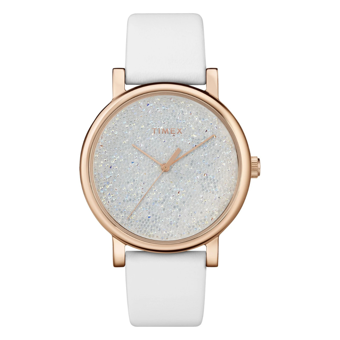 Timex Global Women's 38 mm Rose Gold Dial Case Leather Strap Function Watch TW2R95000