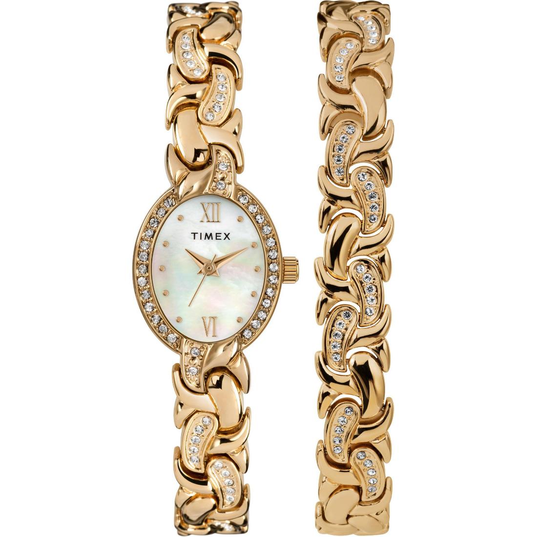 Timex Trend 19 mm Mother of Pearl Dial Women Analog Watch- TW2T49900