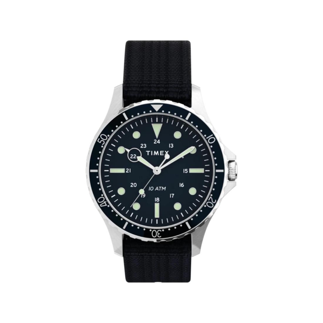 Timex Men 41 mm Size Navy Dial Fabric Strap Analog Watch TW2T75400