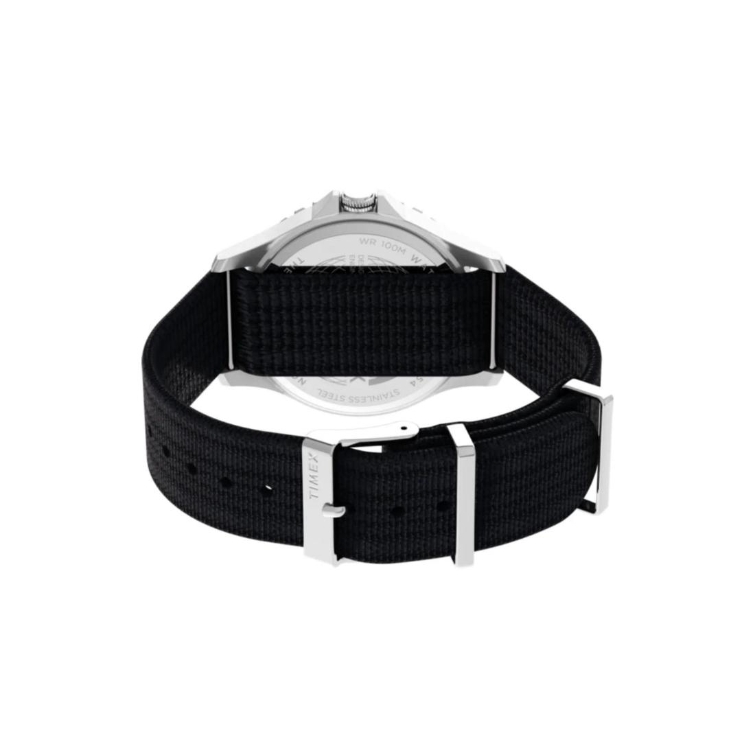 Timex Men 41 mm Size Navy Dial Fabric Strap Analog Watch TW2T75400