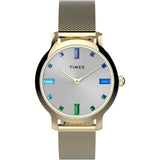 Timex 31 mm Silver Tone Dial Analog Women Watch TW2U86900