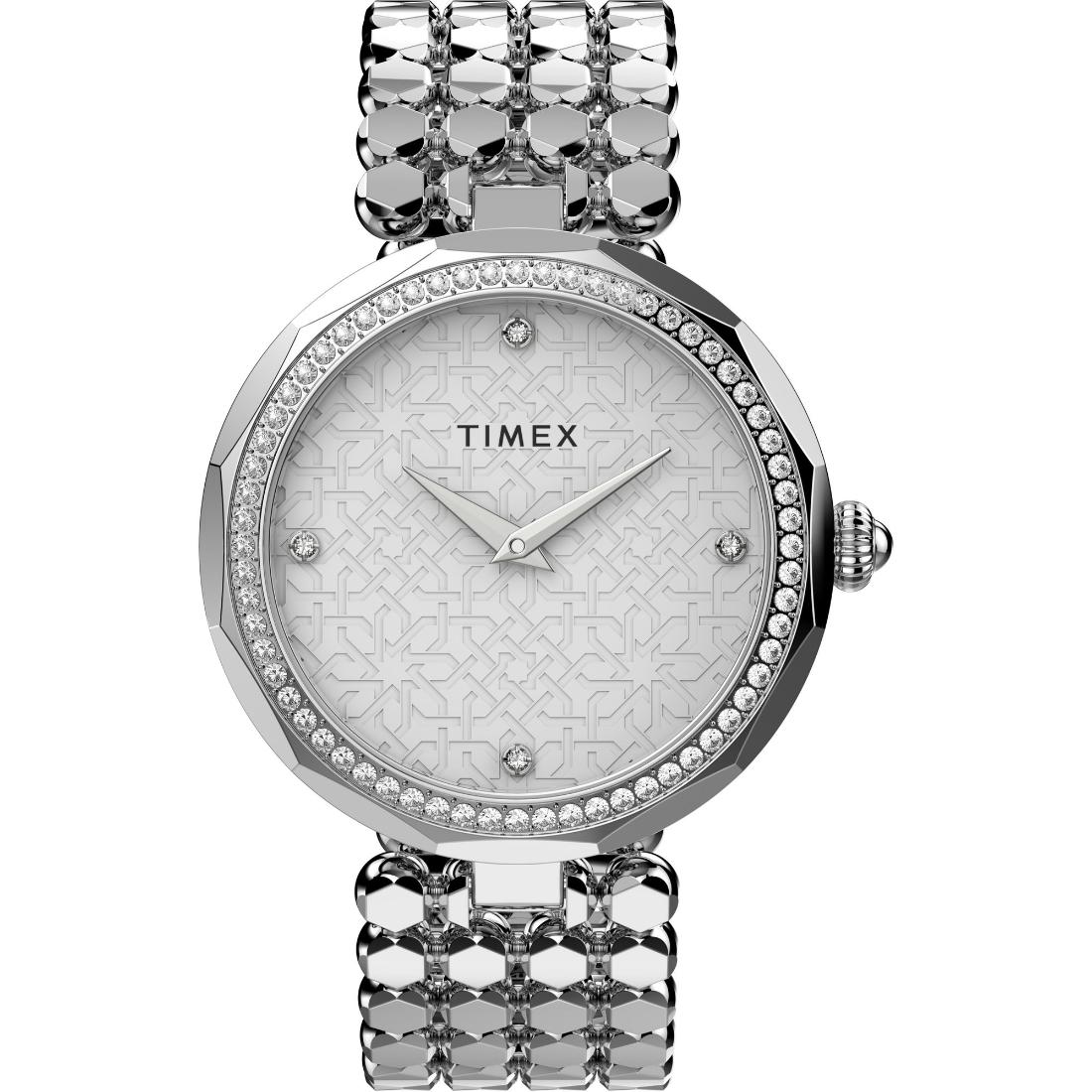Timex Women 34 mm Size Silver Tone Dial Analog Watch TW2V02600