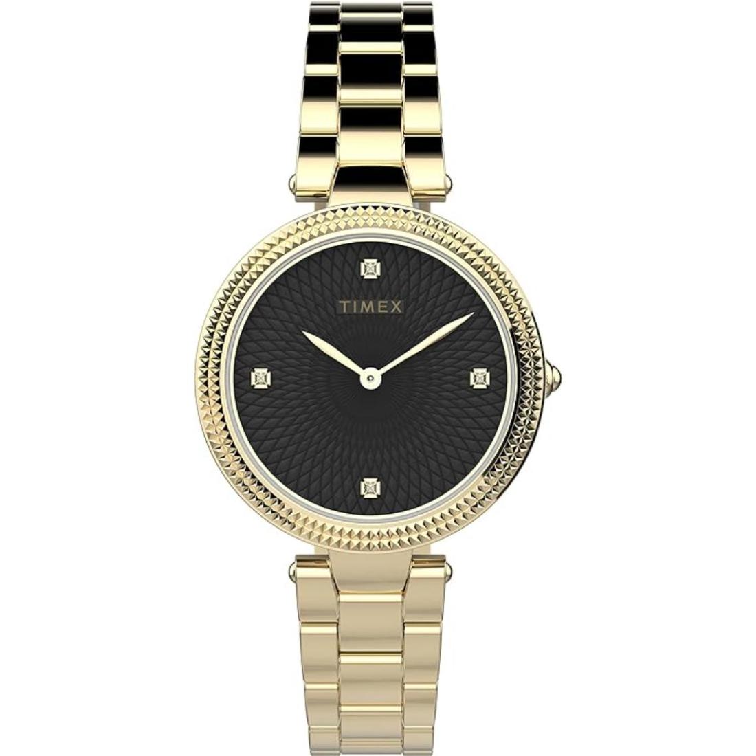 Timex Women 32 mm Size Black Dial Analog Watch TW2V24100