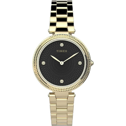 Timex Women 32 mm Size Black Dial Analogue Watch - TW2V24100