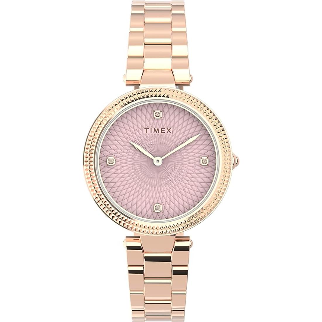 Timex 32 mm Women Pink Dial Analog Watch TW2V24300