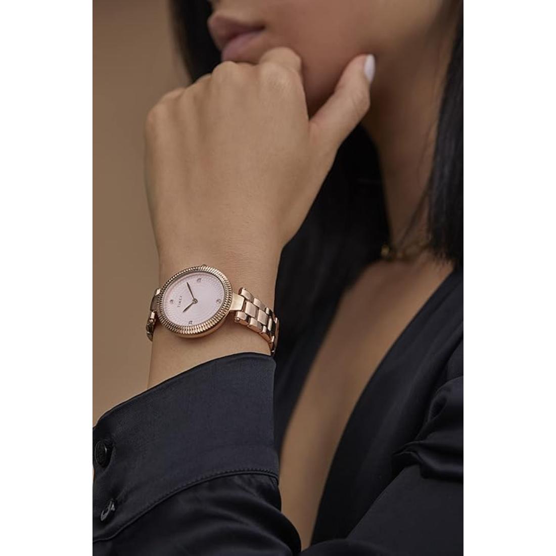 Timex 32 mm Women Pink Dial Analog Watch TW2V24300