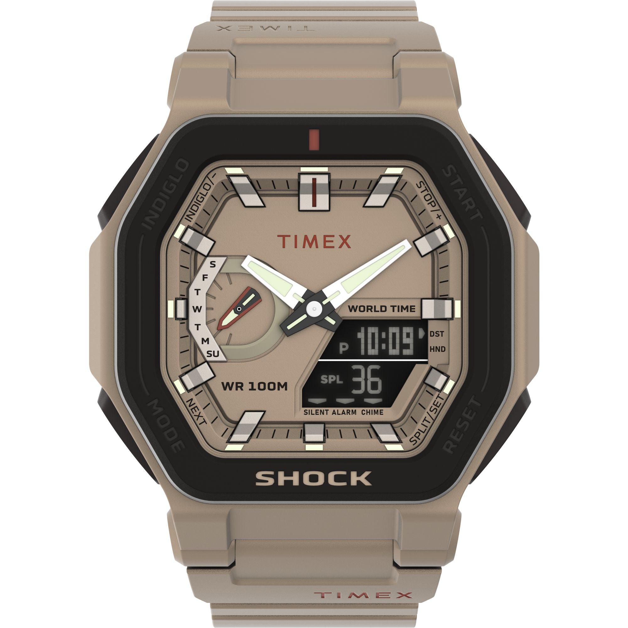 Timex 45 mm Tan Dial Analog Digital Men Watch TW2V35500