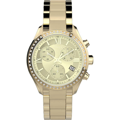 Timex TREND 38 mm Size Gold Dial Women Chronograph Watch - TW2V57800