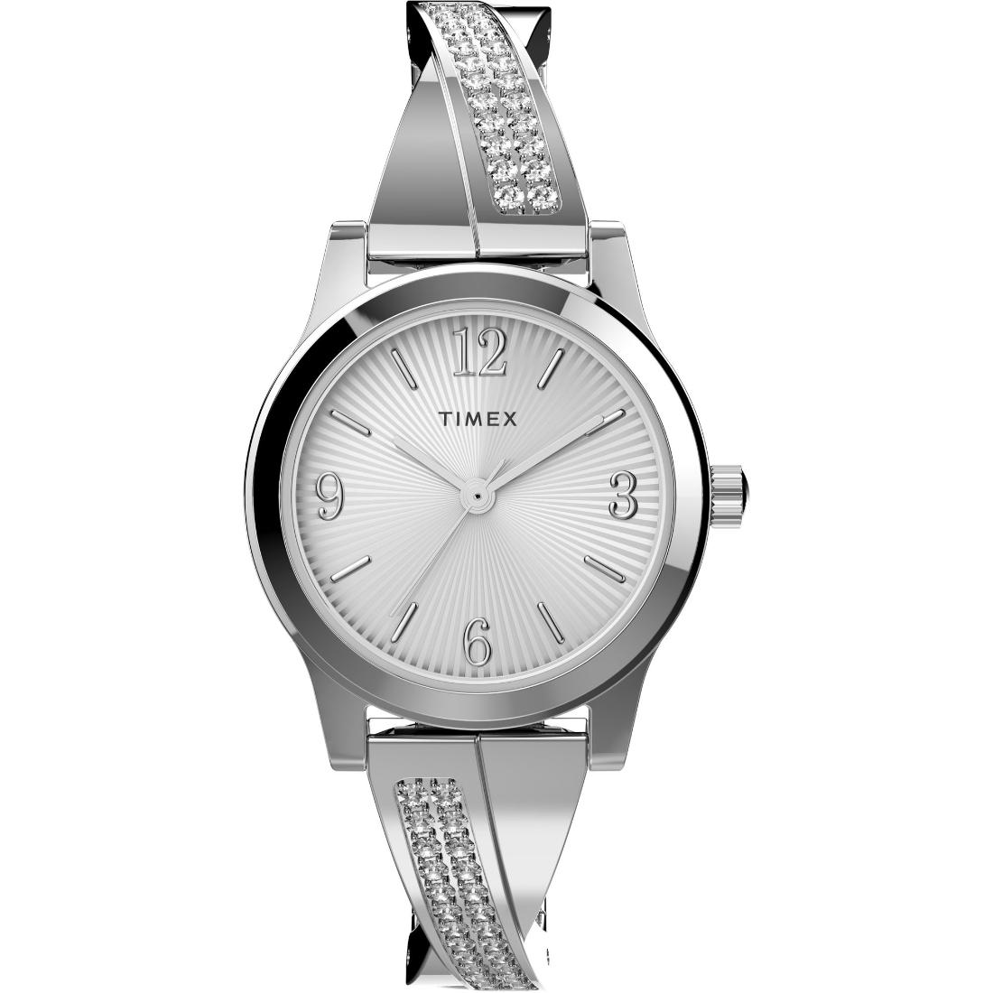 Timex Main Street 25 mm Silver Tone Dial Women Analog Watch TW2V69600