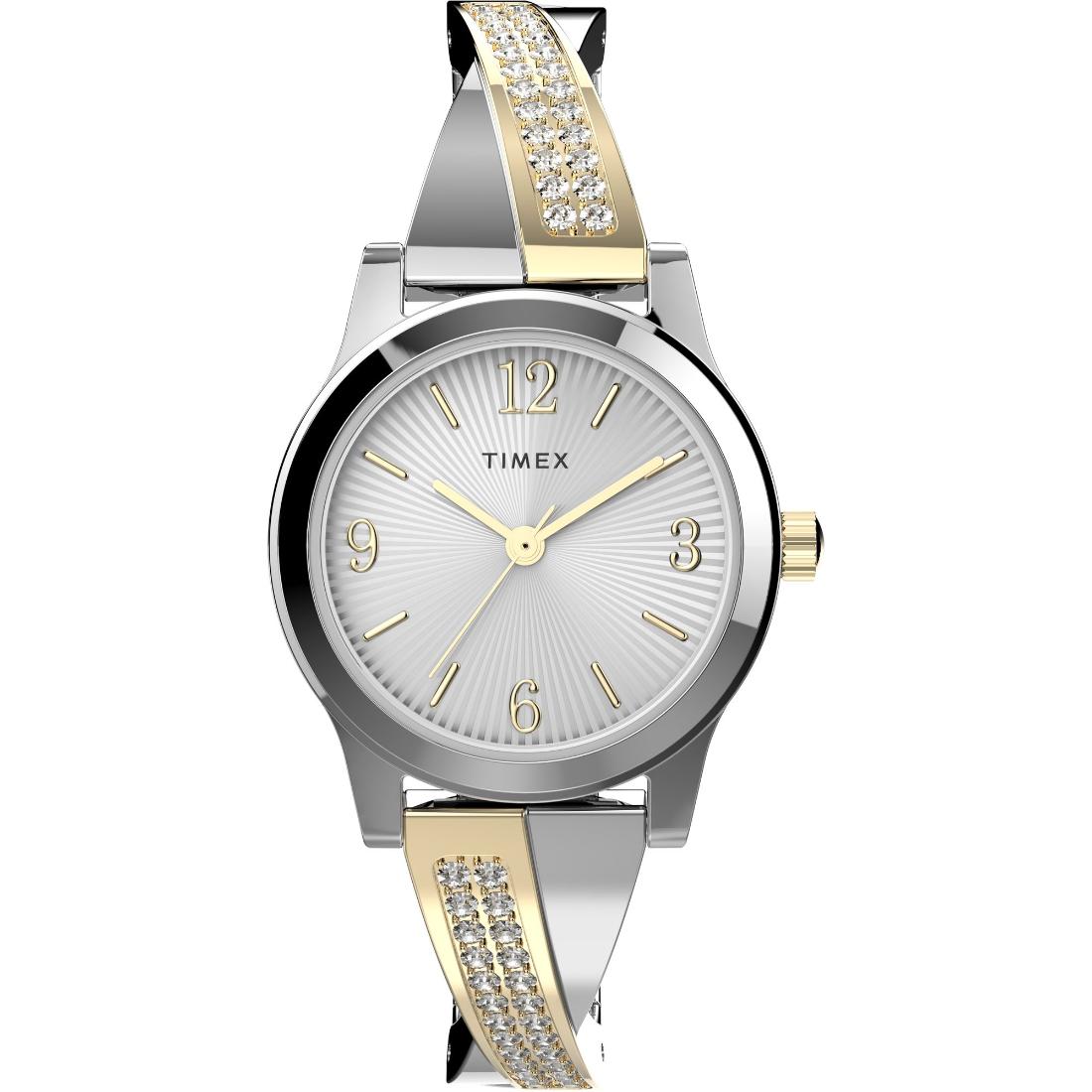 Timex Main Street 25 mm Silver Tone Dial Women Analog Watch TW2V69700