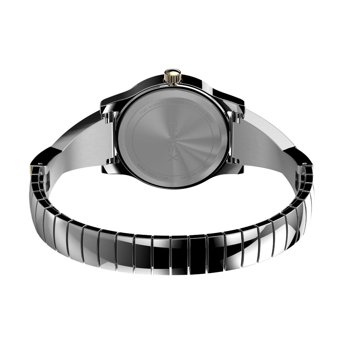 Timex Main Street 25 mm Silver Tone Dial Women Analog Watch TW2V69700
