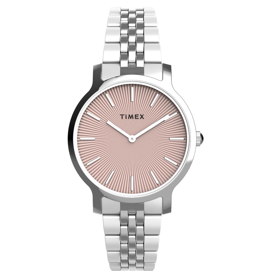 Timex Women 34 mm Size Pink Dial Analog Watch TW2V77400