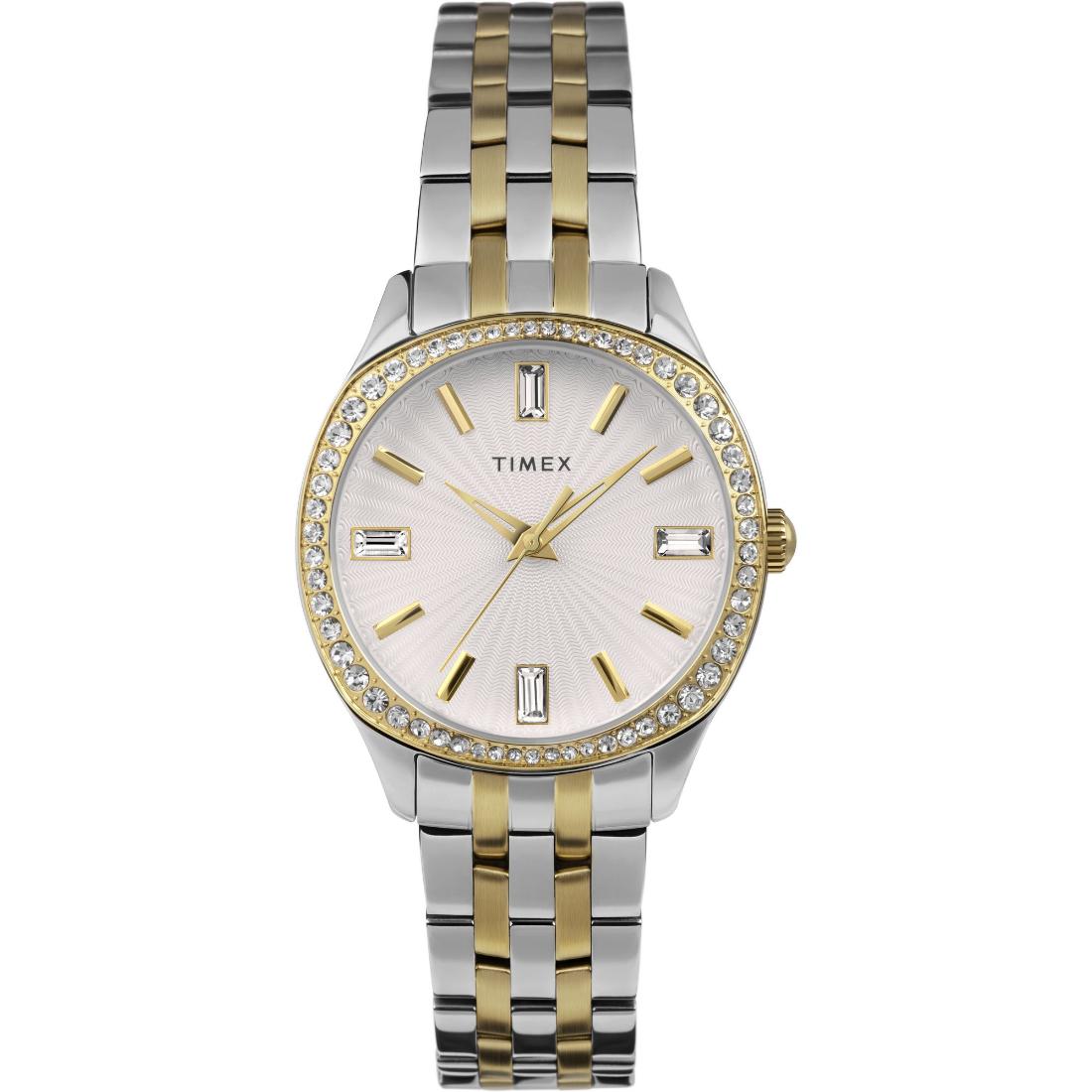 Timex Women 36 mm Size Silver Tone Dial Analog Watch TW2W17700