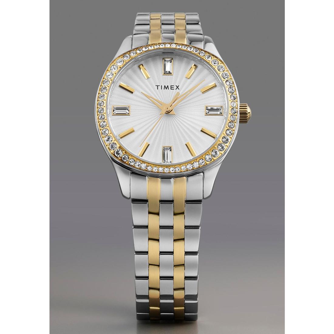 Timex Women 36 mm Size Silver Tone Dial Analog Watch TW2W17700
