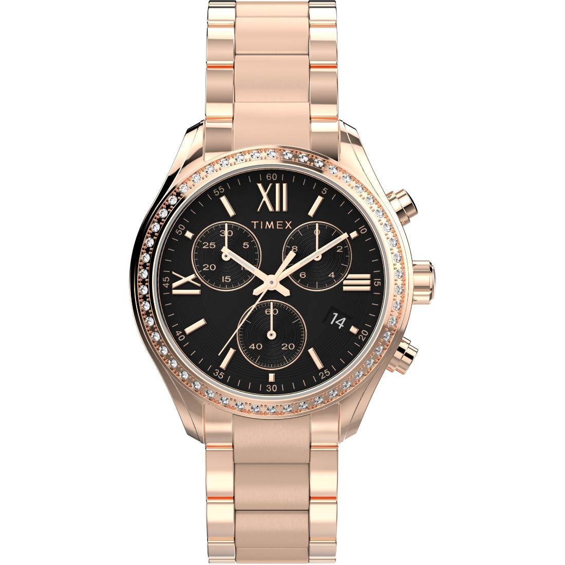 Timex TREND 38 mm Size Black Dial Women Chronograph Watch TW2W20100