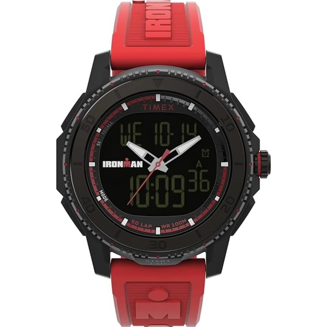 Timex 46 mm Ironman Finisher Adrenaline Digital Watch for Man with Grey Round Dial TW2W53700UJ