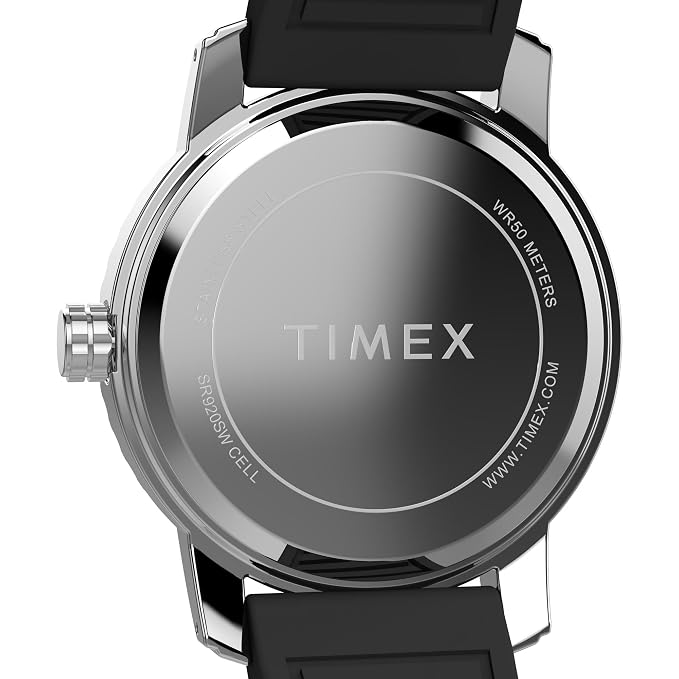 Timex Trend Analog Black Round Dial & Black Silicone Two- Piece Band Water Resistant Men's Wrist Watch TW2W60600