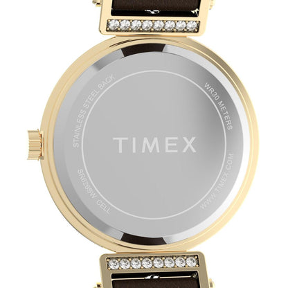 Timex Main Street 31 mm Reversible Leather Strap Women Watch- TW2W96400