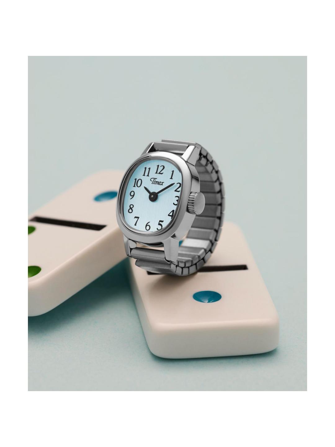 Timex Cavatina Mini 16 mm Blue Dial Women's Ring Watch TW2Y77200